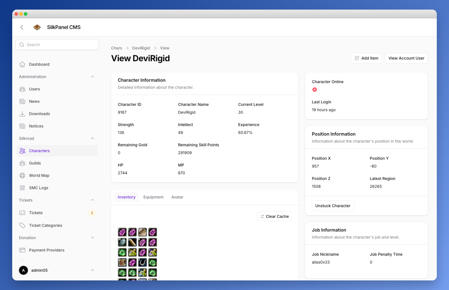 Character View