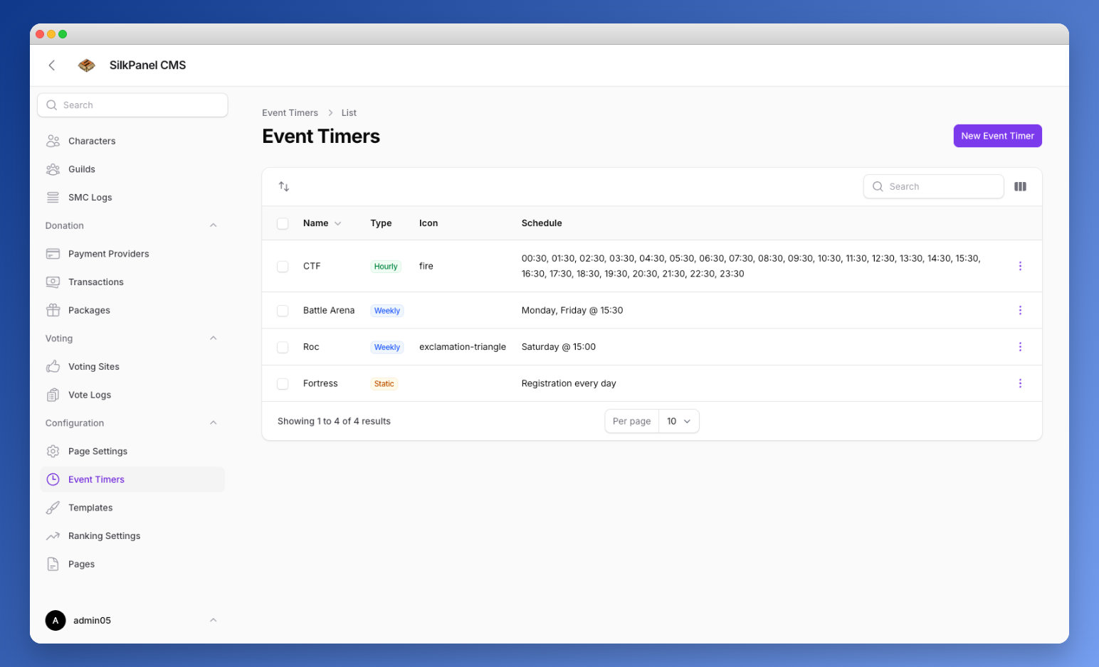 Event Timers