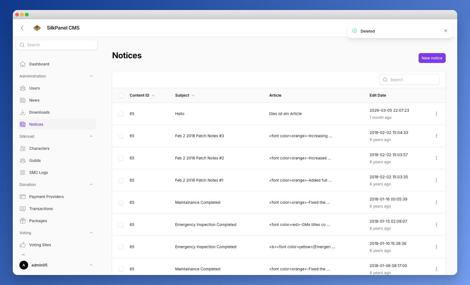 Notices