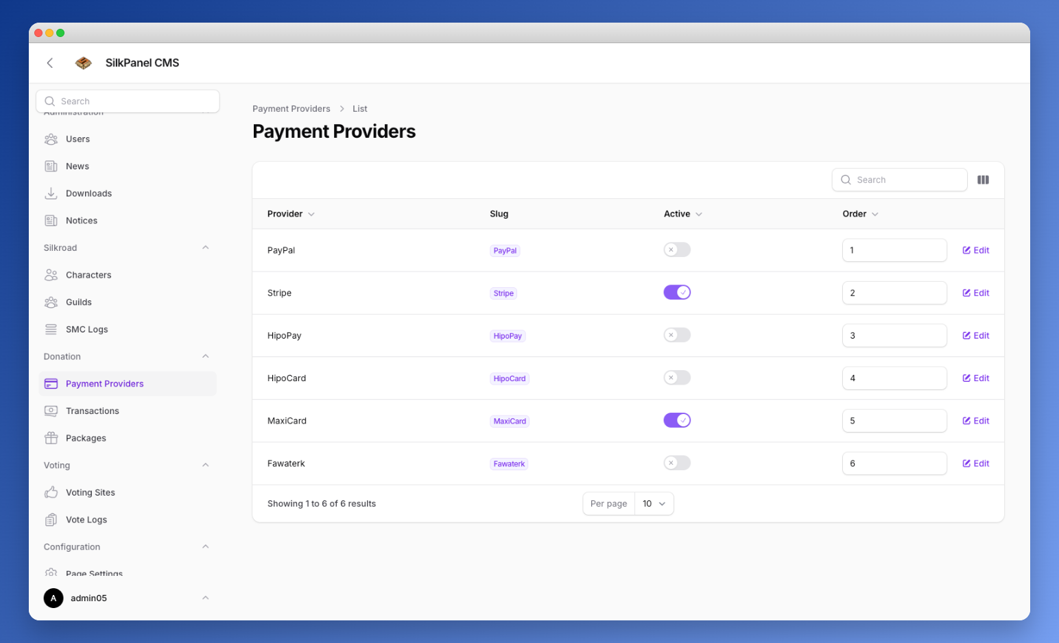 Payment Providers